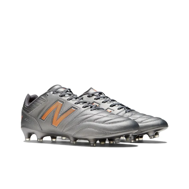 New Balance 442 V2 Pro Anti Slip Wear Resistant Soccer Shoes Unisex Silver Copper-2
