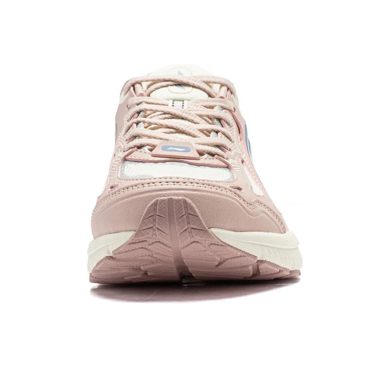 LiNing Feather V2 Cushioned Slip Resistant Abrasion Resistant Low Top Running Shoes Women's Tea Orange Pink-4