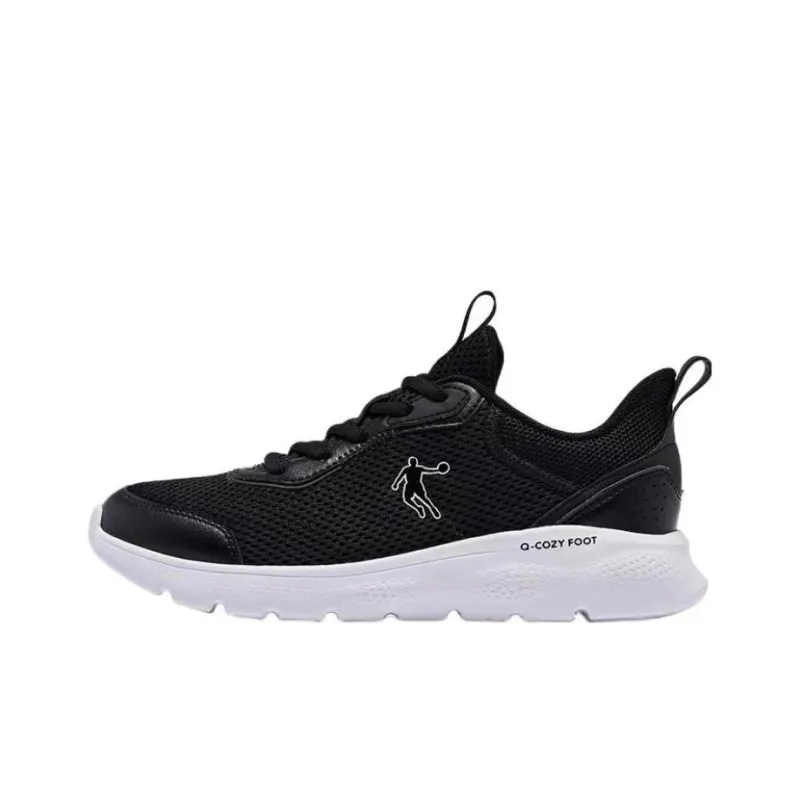 QIAODAN Cushioning Breathable Lightweight Low Top Casual Running Shoes Women's Black Jordan White-0