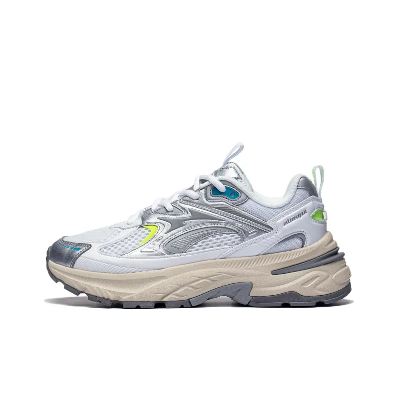 LiNing Aurora 2K Wear-Resistant Low-Top Casual Shoes Women's Silver White-0
