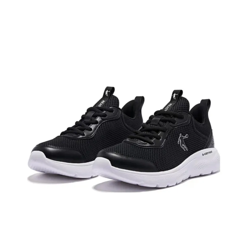 QIAODAN Cushioning Breathable Lightweight Low Top Casual Running Shoes Women's Black Jordan White-2