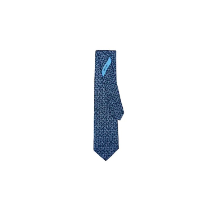 FERRAGAMO Gancini-print Silk Tie-1