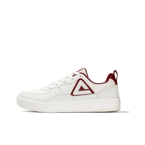 PEAK Skateboard Shoes Women's Low-Top Off White/Lombardy Red