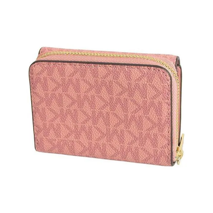 MICHAEL KORS Jet Set Travel PVC Coated Canvas Wallet Mini Women's Pink-2
