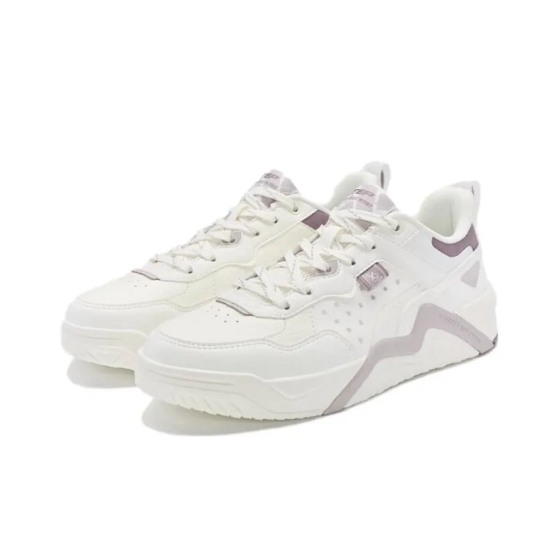 XTEP Sky Ridge 3.0 Non slip Breathable And Wear resistant Low Top Skateboard Shoes Women's Sail White Wisteria Purple-2