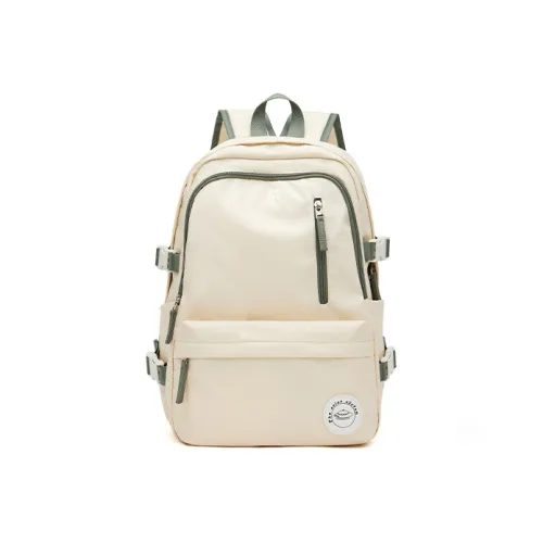 QING QI ZHE Backpacks Off White/Green