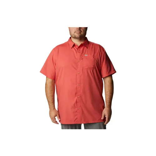 Columbia Shirts Men Watermelon Red