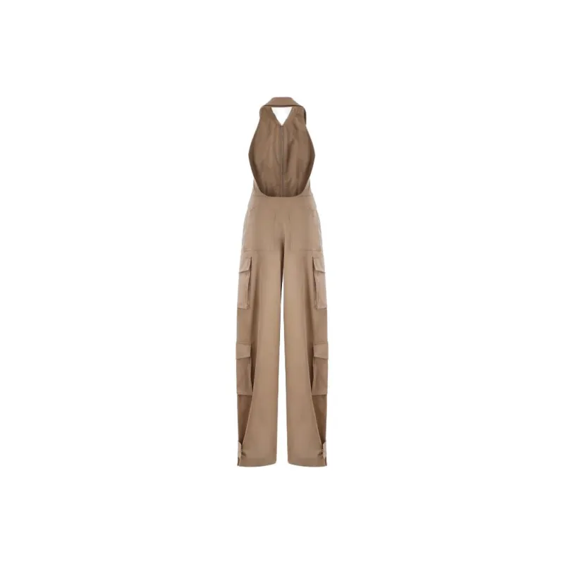Valentino Logo Plaque Open Back Cargo Jumpsuit-1