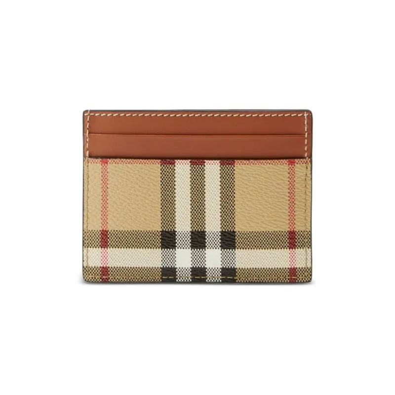 Burberry Calfskin Trim Card Holder Women's Archive Beige-1