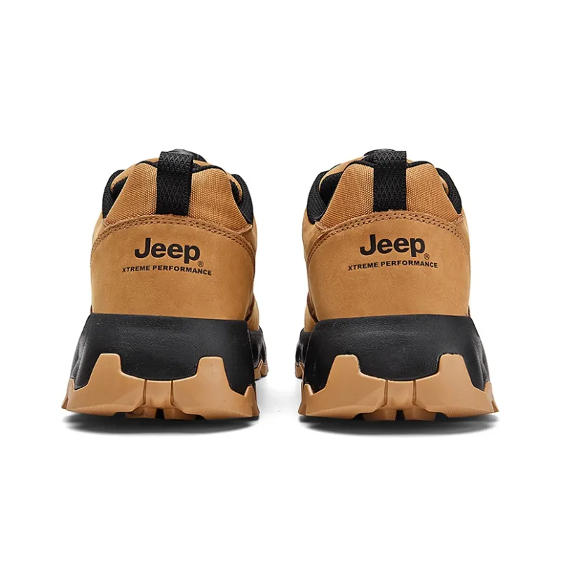 Jeep Warm Cushioning Wear Resistant Lightweight Breathable Slip Resistant Low Top Outdoor Shoes Men's Camel-3