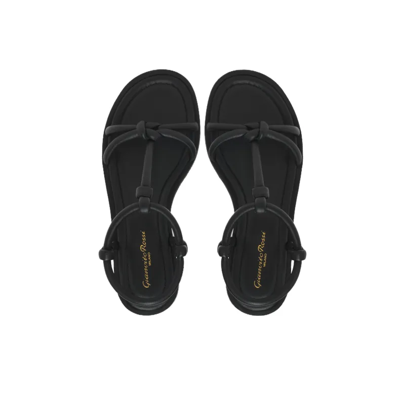 GIANVITO ROSSI Open Toe Flatform Leather Sandals-3