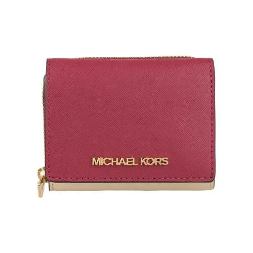 MICHAEL KORS Leather Foldable Wallet Mini Women's Burgundy