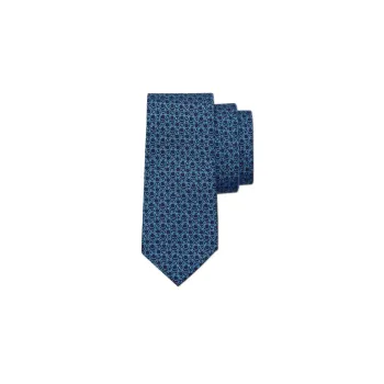 FERRAGAMO Gancini print Silk Tie