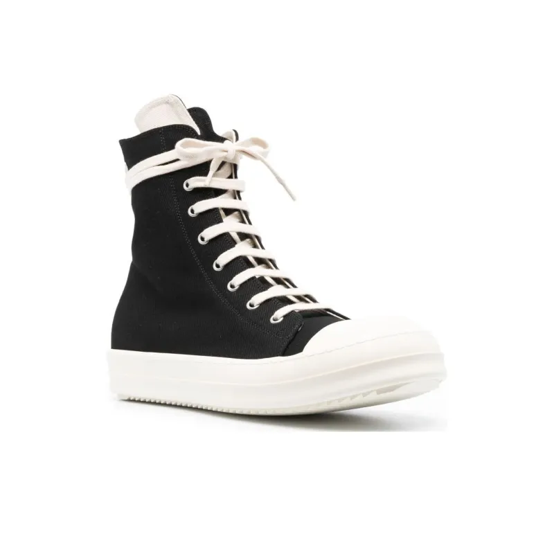 Rick Owens DRKSHDW Gethsemane Canvas High Black Milk-2