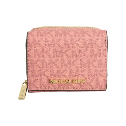 MICHAEL KORS Jet Set Travel PVC Coated Canvas Wallet Mini Women's Pink