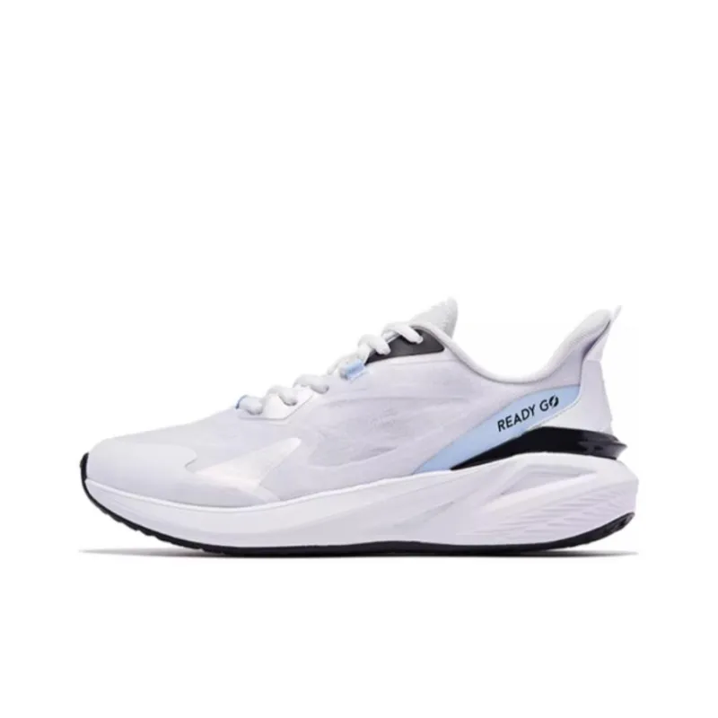 QIAODAN Slip Resistant Breathable Low Top Running Shoes Men's White-0