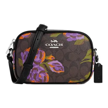 COACH Jamie Canvas With Leather Camera Bag Shoulder Bag Crossbody Bag Mini Women's Dark Brown
