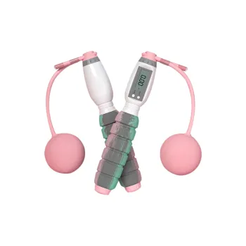LEACCO Aerobic Fat Reduction Smart Counting Jump Ropes Adults Steel Wire Rope Foam Controller Approx. 2.9m
