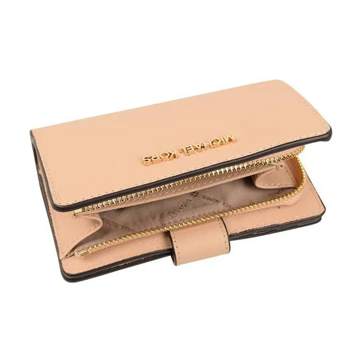 MICHAEL KORS Leather Wallet Regular Women's Apricot Pink-4