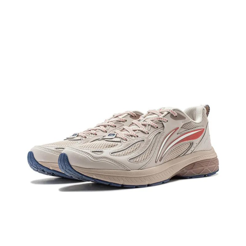 LiNing Feather V2 Cushioning Anti Slip And Wear Resistant Low Top Running Shoes Men's Oat Gray-2