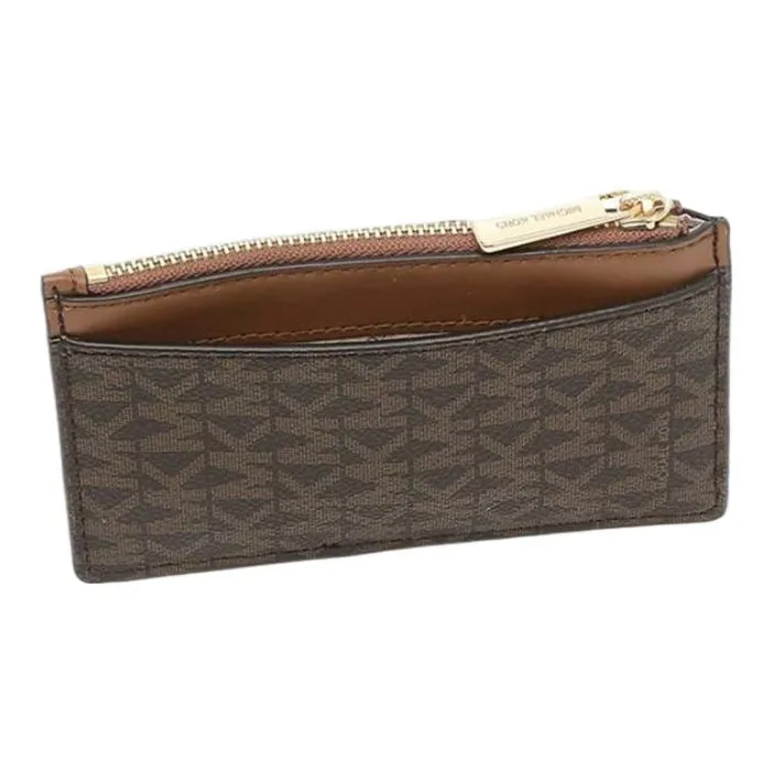 MICHAEL KORS Jet Set Canvas Card Holder Women's Brown-2