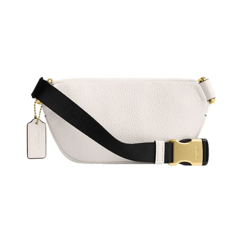 COACH Pebbled Leather Sling Bag, One Shoulder, Crossbody, Fanny Pack Mini Women's White-1