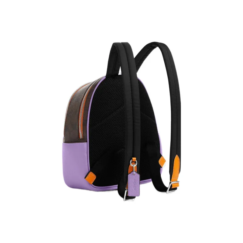 COACH Court Canvas With Pebbled Leather Accents Backpack Mini Women's Multicolor-2