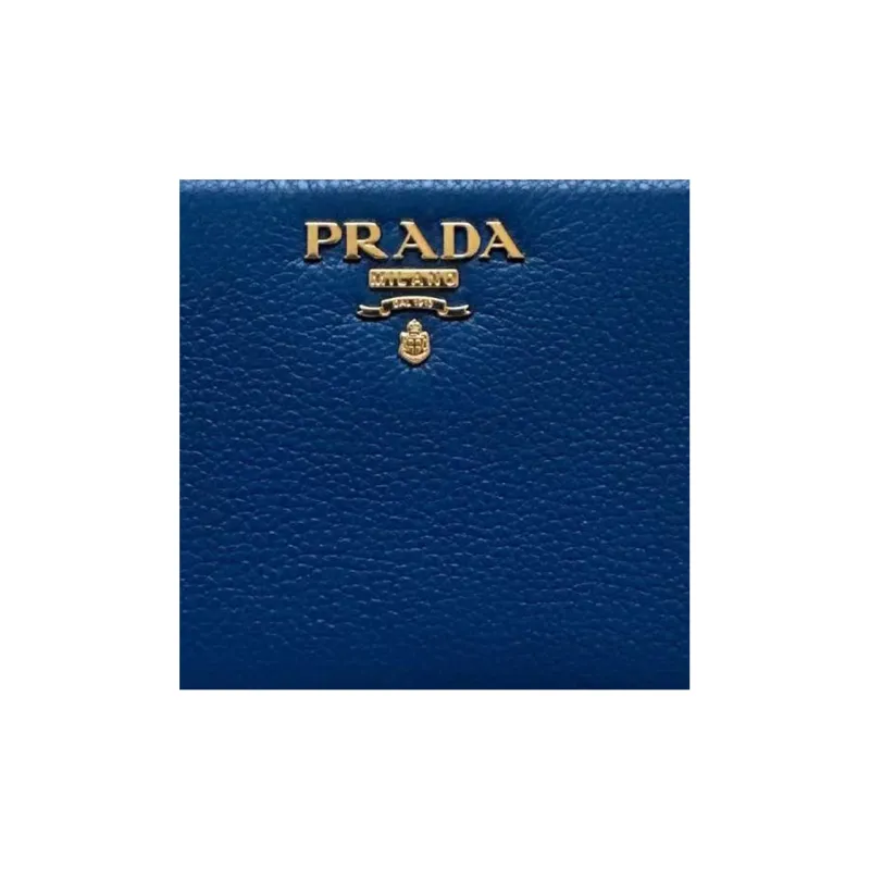 PRADA Leather Wallet Women's Blue-2