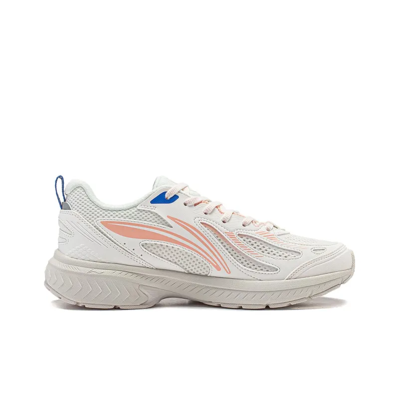 LiNing Feather V2 Cushioning Anti Slip And Wear Resistant Low Top Running Shoes Women's White Blue-1