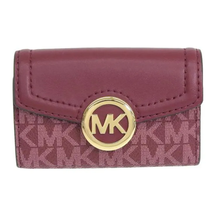 MICHAEL KORS Coated Canvas With Leather Key Pouch Regular Women's Burgundy-0
