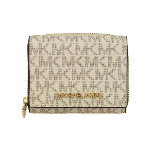 MICHAEL KORS Leather Wallet Mini Women's Light Brown