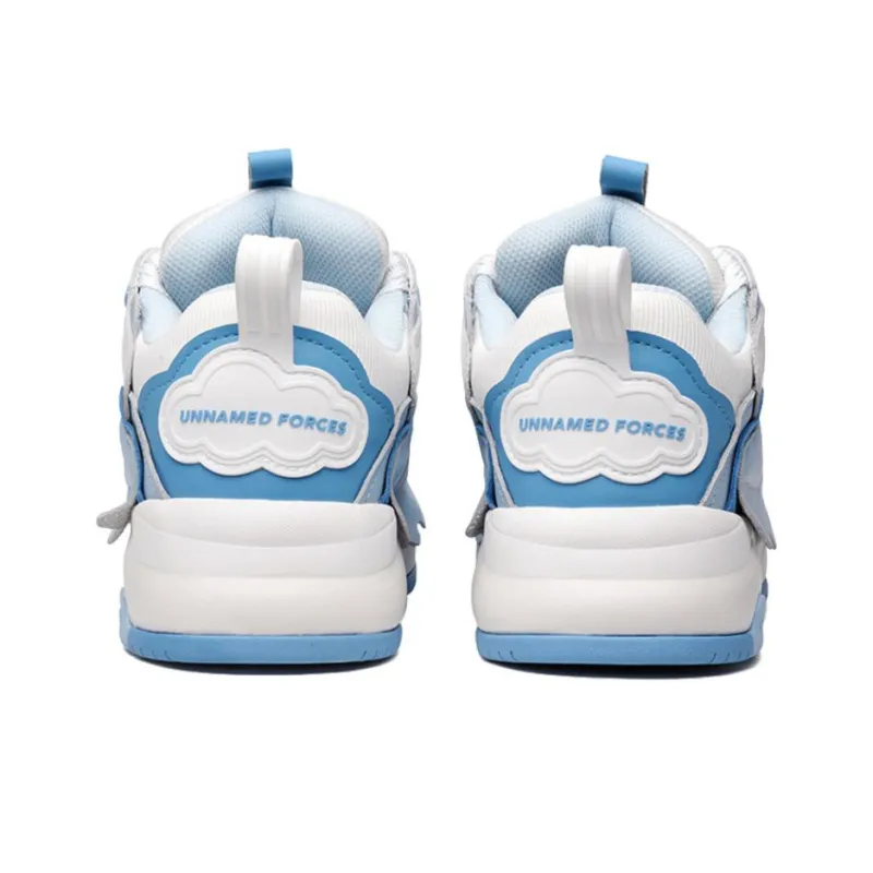 UNNAMED FORCES Cloud Puffy Shoes Height Increasing Lightweight Breathable Low Top Skateboard Shoes Unisex Blue-3