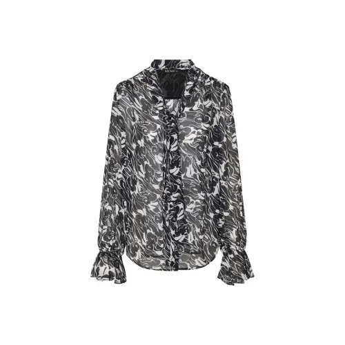 MO&CO Shirts Women's Black Base With White And Multicolor Accents