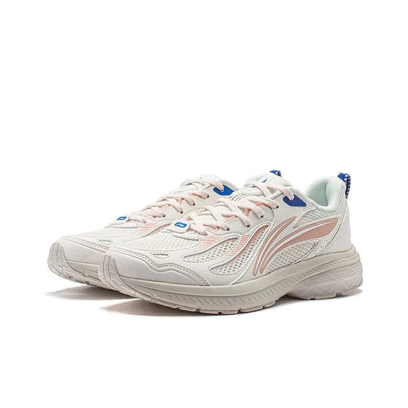 LiNing Feather V2 Cushioning Anti Slip And Wear Resistant Low Top Running Shoes Women's White Blue-2