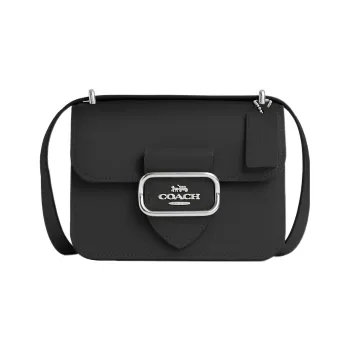 COACH Crossbody Calfskin Square Bag Shoulder Bag Crossbody Bag Small Size Women's Black
