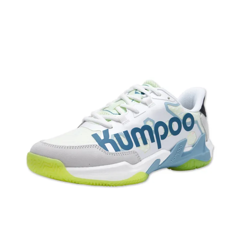 KUMPOO Yufeng Cushioning Slip Resistant Coverage Support Balance Low Top Badminton Shoes Unisex Gray Blue-2