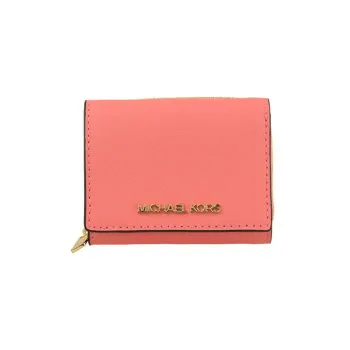 MICHAEL KORS Leather Wallet Women's Peach Pink