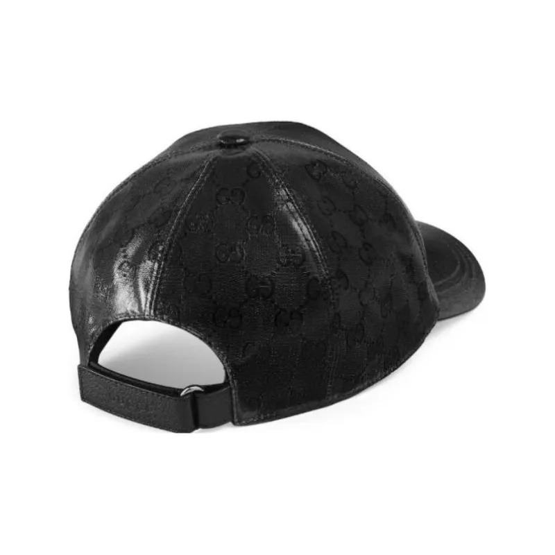 GUCCI Cotton Baseball Caps Men's Black-3