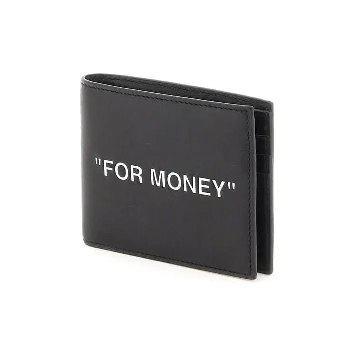 OFF WHITE Quote Bookish Bifold Wallet Black-2