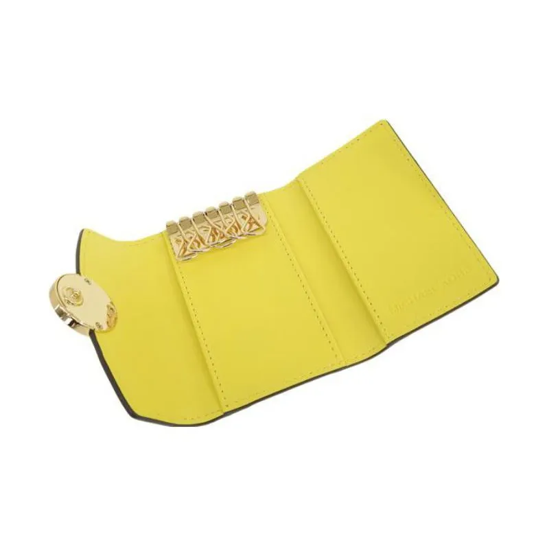 MICHAEL KORS Coated Canvas With Leather Key Pouch Regular Women's Yellow-4