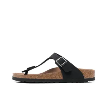 Birkenstock Gizeh Vegan Birko Flor Birkibuc Narrow Fit Sandals 'Black' Women's