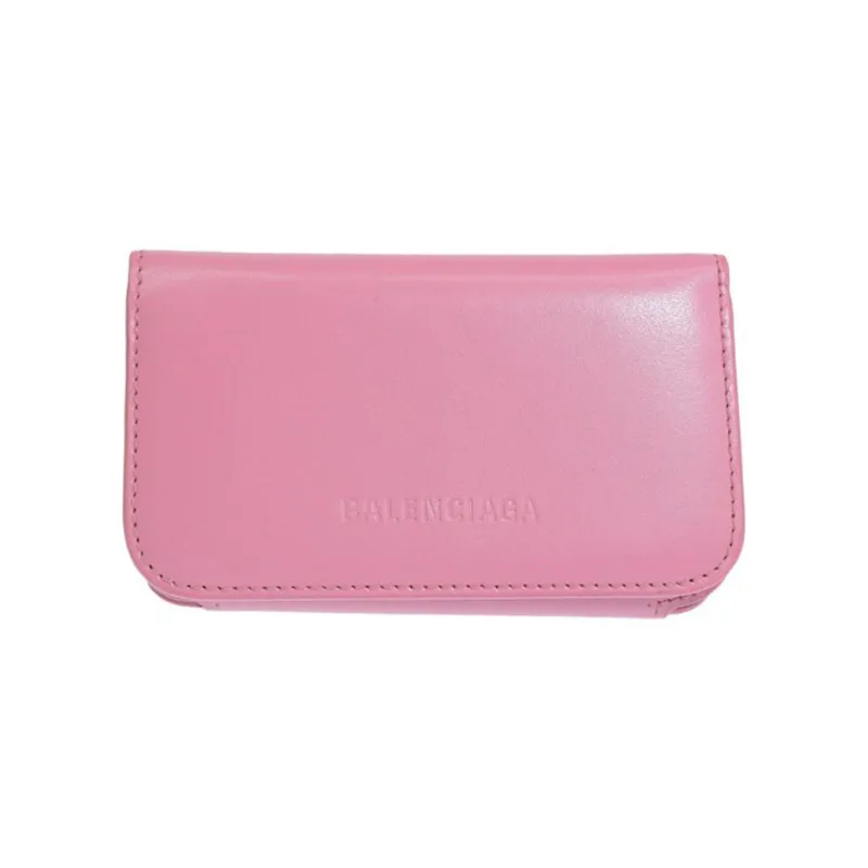 Balenciaga Leather Key Pouch Regular Women's Pink-0