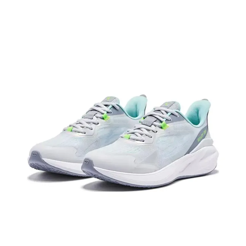 QIAODAN Breathable Low Top Running Shoes Men's Gray Blue-2