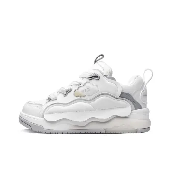 UNNAMED FORCES Cloud Puffy Shoes Low Top Skateboard Shoes Unisex White