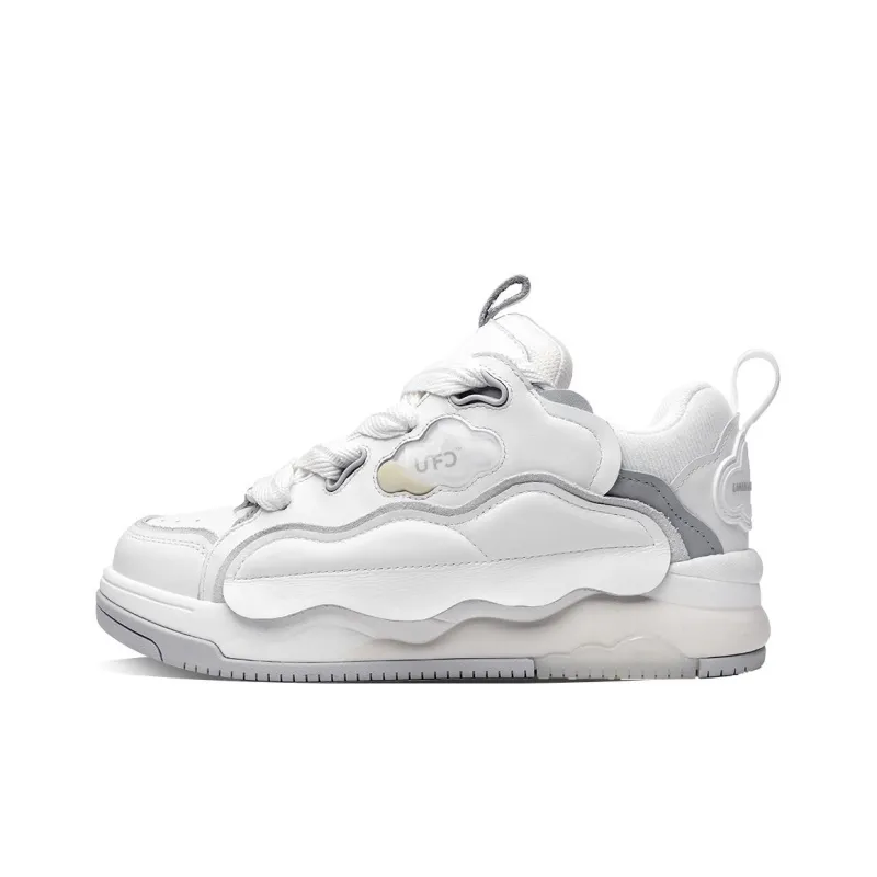 UNNAMED FORCES Cloud Puffy Shoes Low Top Skateboard Shoes Unisex White-0