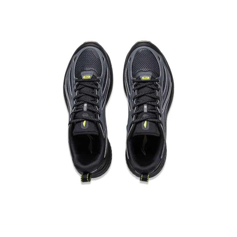 LiNing Cushioning Slip Resistant And Abrasion Resistant Low Top Running Shoes Men's Shadow Gray-3