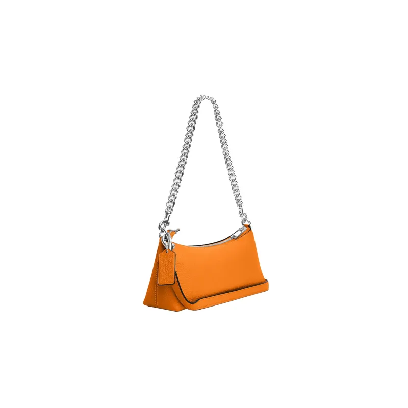 COACH Pebbled Leather Shoulder Bag, Handbag, Shoulder Bag Women's Orange-1