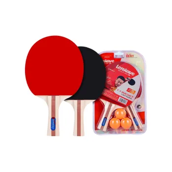 LENWAVE Ping Pong Paddles Unisex Wooden Rubber Sponge Red Black