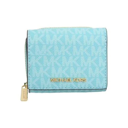 MICHAEL KORS Leather Wallet Mini Women's Blue