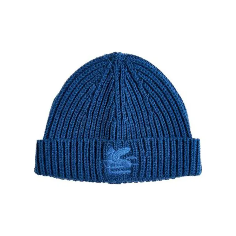 ETRO Logo-Embroidered Knitted Beanie-0
